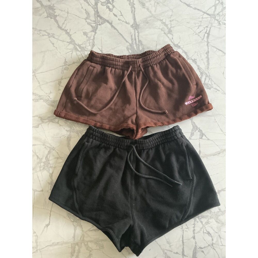 2 Pair bundle of Pink VS sweat shorts SMALL